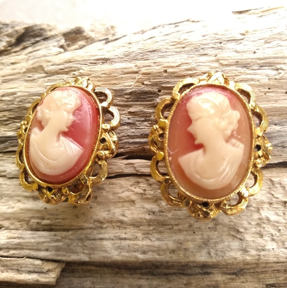 Jewelry Vintage Look Cameo Clip On Earrings Poshmark